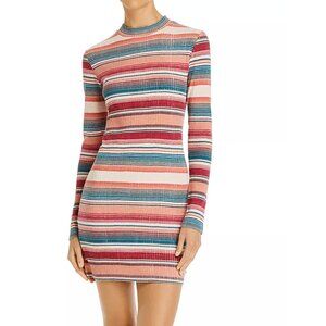 Roxy Dress Smooth Dreamer Striped Rib-Knit Dress Size Small Fitted